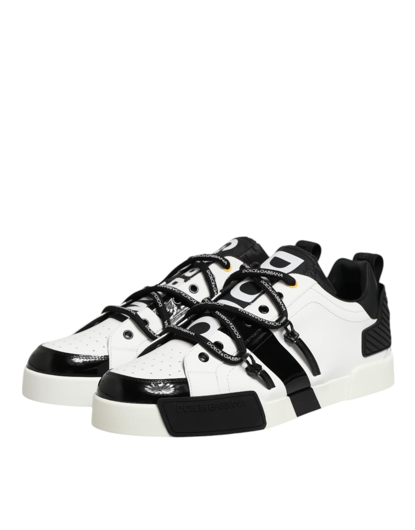 White Leather Logo Portofino Sneakers Shoes