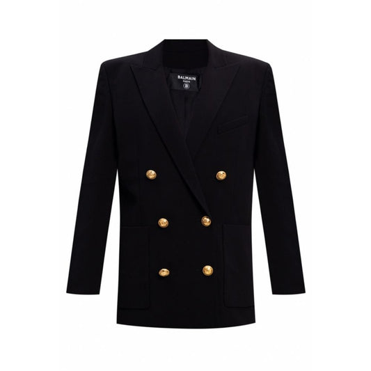 Black Viscose Women Blazer